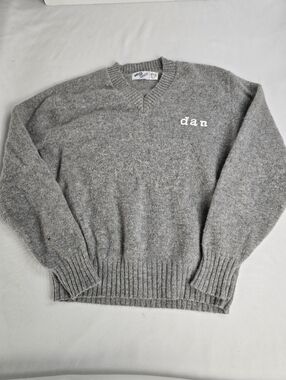 Vintage 80's Turn About Wool Blend V-neck Sweater Personalized Dan